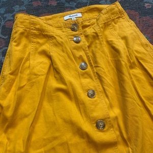 Madewell Yellow Midi Skirt